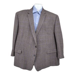 Lauren Ralph Lauren Wool Sport Coat Elbow Patches Windowpane Plaid